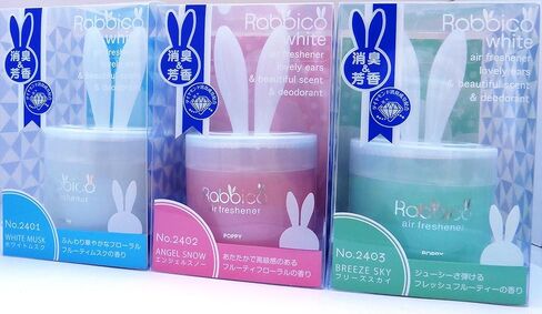 Diax Poppy Rabbico White Air Freshener and Deodorant 3 Packs, White Musk Scent, Lovely Ears Shape, Beutiful/Elegant Soft Color in Saudi Arabia