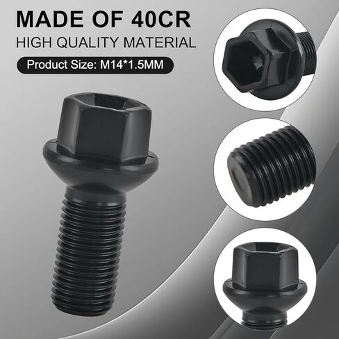 5PCS M14 x 1.5 Wheel Lug Bolts Nuts Compatible with Mercedes Benz 2003-2018 A B C E Class CLA CLS CLK GLA GLK ML350 GL350 GL450 R300L R350L SLC SLK SL, Replace 0009908307 in Kuwait