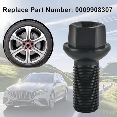 5PCS M14 x 1.5 Wheel Lug Bolts Nuts Compatible with Mercedes Benz 2003-2018 A B C E Class CLA CLS CLK GLA GLK ML350 GL350 GL450 R300L R350L SLC SLK SL, Replace 0009908307 in Kuwait