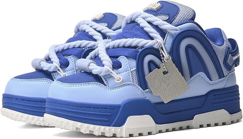 Q-and أحذية تزلج رياضية كاجوال أحذية تزلج ذات نعل سميك قابلة للتنفس وأشرطة سميكة منخفضة الأعلى ممتصة للصدمات أحذية رياضية عصرية in Kuwait