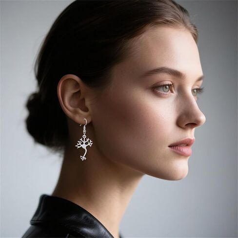 20 Pairs Biology Gifts Earrings Set Unique Charm Biology Chemistry DNA Drop Dangle Earrings Microscope Brain Heart Light Bulb Globe Scientist Hexagonal Gene Sequence Earrings Punk Simulation Jewelry Gifts in Saudi Arabia