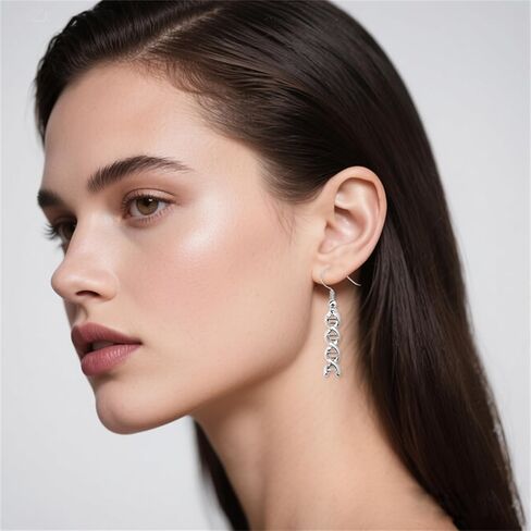 20 Pairs Biology Gifts Earrings Set Unique Charm Biology Chemistry DNA Drop Dangle Earrings Microscope Brain Heart Light Bulb Globe Scientist Hexagonal Gene Sequence Earrings Punk Simulation Jewelry Gifts in Saudi Arabia