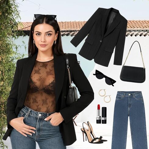 شبكة أعلى المرأة طويلة الأكمام Crewneck مثير الدانتيل شير قمصان حزب نادي ليلة انظر من خلال البلوزات in Kuwait