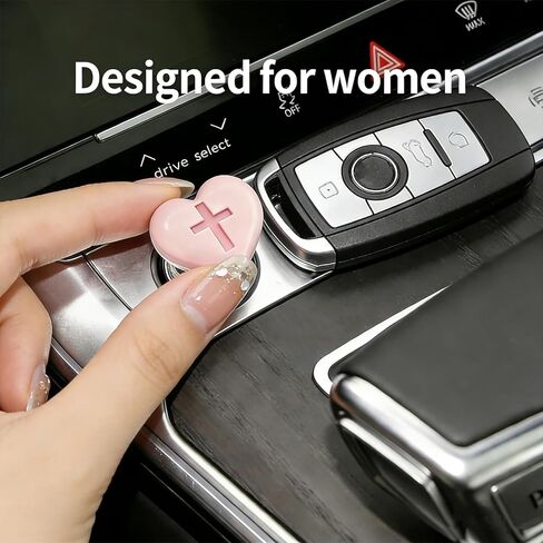 Car Start Button Cover Heart Cross Design, Cute Pink Engine Start Stop Button Protector, Rhinestone Decor Push Ignition Switch Cover, Women Car Accessories Interior Unique Gift in Saudi Arabia