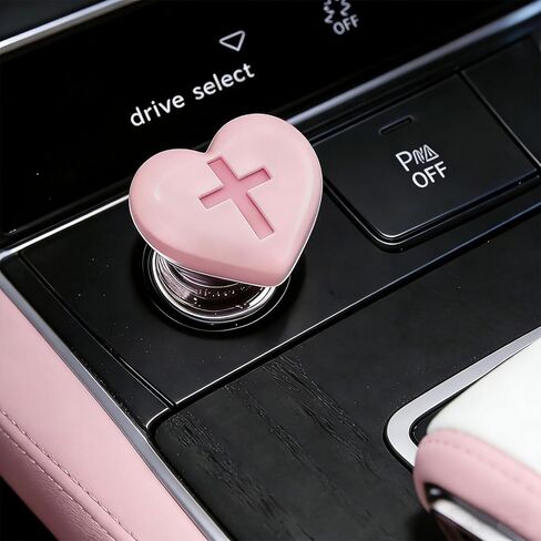 Car Start Button Cover Heart Cross Design, Cute Pink Engine Start Stop Button Protector, Rhinestone Decor Push Ignition Switch Cover, Women Car Accessories Interior Unique Gift in Saudi Arabia