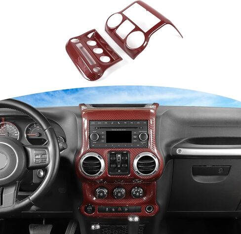RT-TCZ for Jeep JK Black Dash Accents Radio A/C Controls Cover Trim for Jeep Wrangler JK JKU 2011-2017 ABS Interior Accessories 2pcs in Saudi Arabia