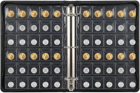 1050 Pockets Coin Sleeves 35 Sheets Coin Holders for Collectors Plastic Coins Protectors Pages Collection Supplies for Binder with Standard 9 Holes (30 Pocket) in Kuwait