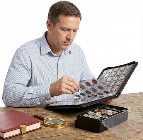 1050 Pockets Coin Sleeves 35 Sheets Coin Holders for Collectors Plastic Coins Protectors Pages Collection Supplies for Binder with Standard 9 Holes (30 Pocket) in Kuwait