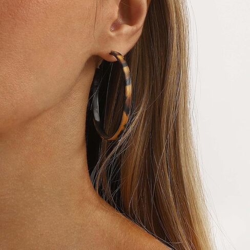 Leopard Hoop Earrings for Women Large Big Dangle Drop Earrings Zebra Print Black Brown Dainty Simple Statement Dress Accessories Jewelry Gifts in Saudi Arabia