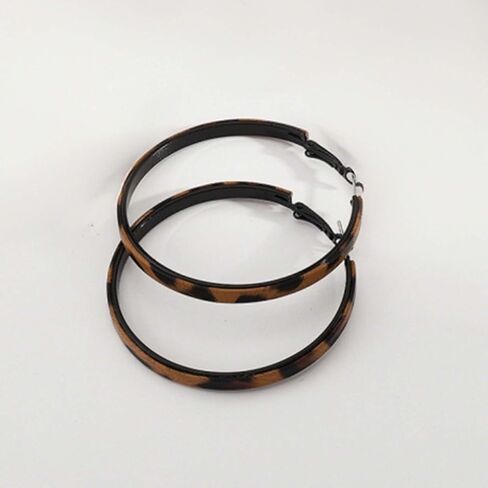 Leopard Hoop Earrings for Women Large Big Dangle Drop Earrings Zebra Print Black Brown Dainty Simple Statement Dress Accessories Jewelry Gifts in Saudi Arabia