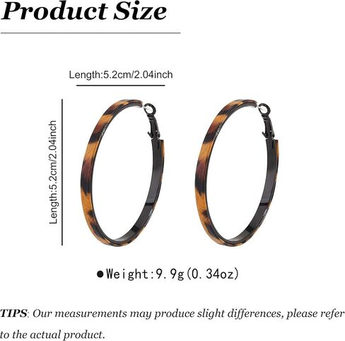 Leopard Hoop Earrings for Women Large Big Dangle Drop Earrings Zebra Print Black Brown Dainty Simple Statement Dress Accessories Jewelry Gifts in Saudi Arabia