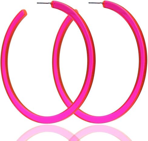 Neon Earrings for Women 90s Hoop Earrings 80s Accessories Outfit Halloween Costumes Jewelry in Saudi Arabia