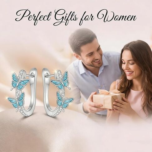 أقراط على شكل فراشة للنساء، أقراط متدلية على شكل فراشة تركواز، مجوهرات على شكل فراشة، هدايا للنساء in Saudi Arabia