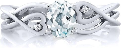 خاتم من الألماس باللون الأزرق السماوي والزبرجد الأبيض من جيم ستون كينغ للنساء | 925 فضة استرلينية | 0.44 ق ط | جوهرة الميلاد الأحجار الكريمة | خاتم الخطوبة والذكرى السنوية للزفاف للنساء in Kuwait