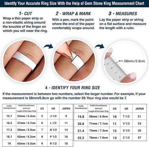 خاتم من الألماس باللون الأزرق السماوي والزبرجد الأبيض من جيم ستون كينغ للنساء | 925 فضة استرلينية | 0.44 ق ط | جوهرة الميلاد الأحجار الكريمة | خاتم الخطوبة والذكرى السنوية للزفاف للنساء in Kuwait