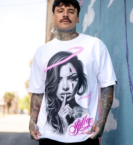 Sullen Men's Secrete Angel Artist Series Tattoo Lifestyle Graphic 1 Ton Premium Cotton Short Sleeve Tee in Saudi Arabia