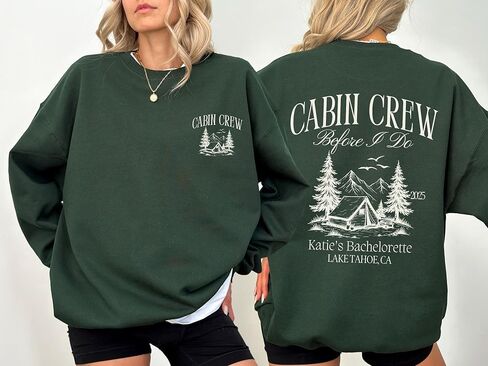مخصص طاقم المقصورة البلوز العازبة شخصية التخييم حفل الزفاف Crewneck جبل بحيرة تاهو الموضوع قبل أن أفعل سترة الفتيات رحلة ميرش الوردي الصوف السترة in Saudi Arabia
