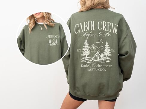 مخصص طاقم المقصورة البلوز العازبة شخصية التخييم حفل الزفاف Crewneck جبل بحيرة تاهو الموضوع قبل أن أفعل سترة الفتيات رحلة ميرش الوردي الصوف السترة in Saudi Arabia