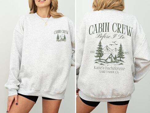 مخصص طاقم المقصورة البلوز العازبة شخصية التخييم حفل الزفاف Crewneck جبل بحيرة تاهو الموضوع قبل أن أفعل سترة الفتيات رحلة ميرش الوردي الصوف السترة in Saudi Arabia