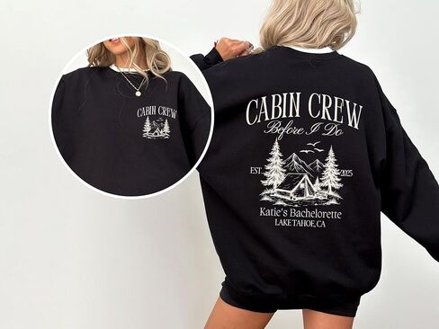 مخصص طاقم المقصورة البلوز العازبة شخصية التخييم حفل الزفاف Crewneck جبل بحيرة تاهو الموضوع قبل أن أفعل سترة الفتيات رحلة ميرش الوردي الصوف السترة in Saudi Arabia