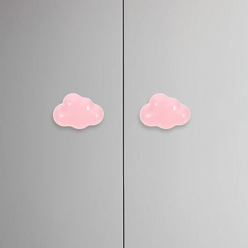 2pcs Cloud Shape Ceramic Cabinet Knobs Cute Drawer Dresser Pull Handles Pink Ceramic Hardware for Room Furniture, Bedroom Cabinet Doors, Friendly Design in Kuwait