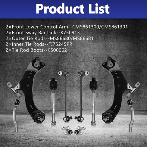 Control Arm, Lower w/Ball Joint Sway Bar Tie Rod End Suspension Kit Compatible With Toyota Camry 2018-2023, Lexus ES350 ES300H 2019-2023, ES250 2021-2023 in Saudi Arabia