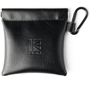 Earbud Case KBEAR leather mini headphone case, brown portable headphone storage bag, pressure-resistant protective headphone storage box, suitable for earphone in Kuwait