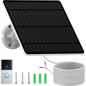Solar Panel for Ring Doorbell, IP65 Waterproof Ring Doorbell Solar Panel, Compatible with Ring Video Doorbell 3/3+/4, Battery Video Doorbell Plus, 13.1FT Charging Cable in Kuwait