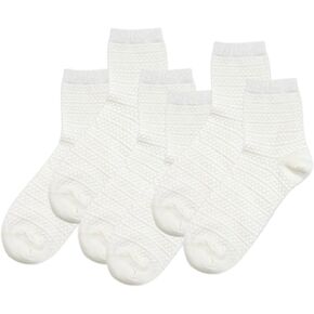 جوارب صيفية قطنية نسائية أساسية، جوارب دائرية قابلة للتنفس للنساء، جوارب بيضاء in Kuwait