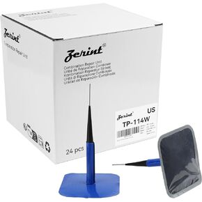 24-Pack Professional Tire Repair Kit | 9/16" x 4" Patch & Wrapped Stem Plug, Heavy-Duty Puncture Repair for for Car, Truck, SUV & Trailers（TP-114W in Kuwait