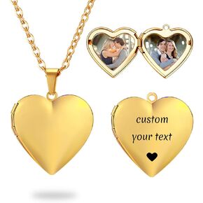 PHOCKSIN Personalized Locket Necklace for Women Photo Necklace with Customized Picture Birth Flower Birthstone Customizable Birthday Gifts in Kuwait