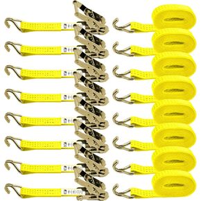 1.5 inch Ratchet Straps Heavy Duty 8 Pack 1-1/2 in x 12ft Cargo Load Tie Down Strap Double J Hook Green 2200lbs Working Load for Trucks in Saudi Arabia