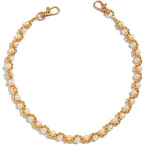 سلسلة مفاتيح لؤلؤية ملتفة - سلاسل مفاتيح محفظة هيب هوب جينز متدلية - سلسلة جسم الروك القوطي للرجال والنساء - إكسسوارات ملابس جريئة - بيان بانك جاهز للمسرح ذهبي in Kuwait