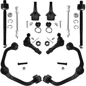 طقم تعليق 12 قطعة لفورد رينجر 1998-2011، لمازدا B2300 B2500 B3000 B4000، ذراع التحكم العلوي الأمامي ومفاصل الكرة السفلية وروابط شريط التأرجح الداخلية والخارجية لأطراف قضيب التعادل in Kuwait