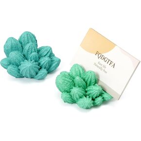 2Pcs Succulent Business Card Holder for Desk, Resin Creative Business Card Display for Men Women, Cute Resin Desk Organizer and Display Stand for Office Home Desktop(Green&Blue) in Kuwait