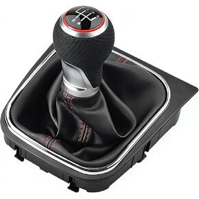 5 Speed Gear Shift Knob Gaiter Boot Cover PVC Leather Red for VW Golf 5 MK5 Rabbit Jetta 2004 2005 2006 2007 2008 2009，for VW Golf 6 Jetta MK6 2010-2014 in Saudi Arabia