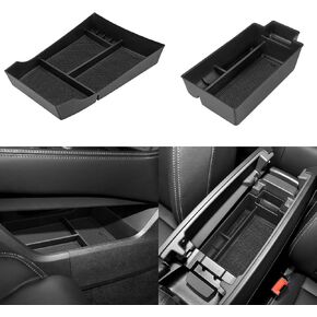 2Pcs Center Console Organizer compatible with Nissan Rogue 2021-2026, Armrest Insert Secondary Tray Lower Console Storage Box, Rogue Interior Accessories, Black ABS Plastic in Kuwait