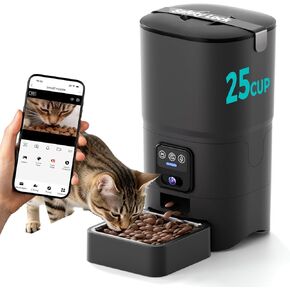 Smart Automatic Cat feeders(2.4G WiFi) and External Camera(2.4/5G WiFi), WiFi Pet Feeder with APP, 1080P HD Video with Enhanced IR Night Vision,Blue-Tooth Link Assist Function&Cloud Storage in Kuwait