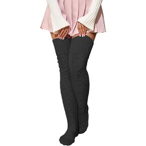 YELAIVP Women's Thigh High Socks Cable Knit Boot Socks Over the Knee Long Stockings Winter Leg Warmers in Kuwait