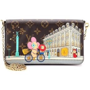 Louis Vuitton Pre-Loved Felicie Pochette Limited Edition Vivienne Xmas Monogram Canvas, Brown in Saudi Arabia