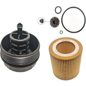 AMCC Oil Filter Housing Cap&Oil Filter（2pcs）Compatible with BMW N20 N52 N54 N55 F10 F25 F26 128i 135i 323i 325xi 328i 328xi 330i 330xi 335i 530i 535i 740i X1 4 5 Replaces: 11427525334&11427953125 in Kuwait