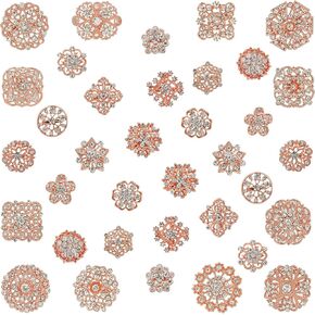 Rhinestone Flower Brooch Pins For Crafts Wedding Bouquet Brooches Kit For Women Party Gifts in Kuwait