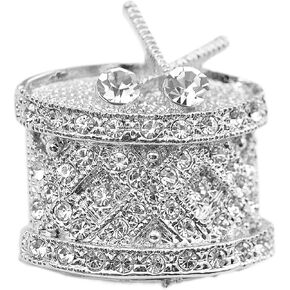 Tiny Jewel Crystal Music Note Drum Brooch Pin in Kuwait