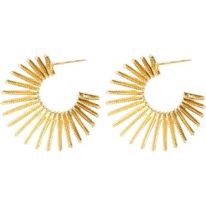 أقراط Sunburst Hoop أقراط مفتوحة عصرية خفيفة الوزن للشمس للارتداء اليومي in Kuwait