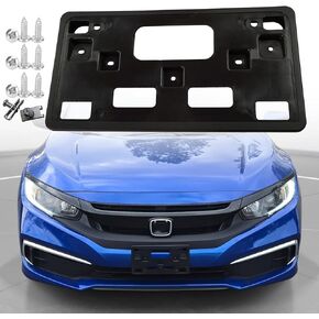 FASTCHE Front Bumper License Tag Plate Frame Bracket Holder Compatible with 2019 2020 2021 Honda Civic Front Bumper License Plate Holder Mounting Bracket Replace # HO1068131 71145TBAA50 in Kuwait