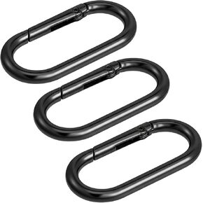 Thinp 3 Pcs Spring O Ring Clip for Purse, Metal Oval Key Ring Clip Black Bag Charm Clip-Alloy Key Clips for Purse Straps Keys Bag Handbag (Black) in Saudi Arabia