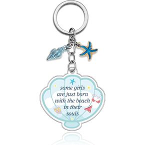 Beach Keychain Accessories Beach Gifts for Women Beachs Stuff for Teen Girls Beachs Themed Gifts Ideas Ocean Seashell Keychain Summer Stuff for Bag Charms in Kuwait