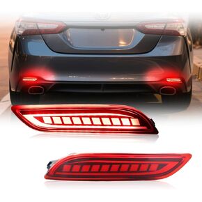 Smoked Lens Full LED Rear Bumper Reflector Lights Red LED Rear Tail Brake Turn Signal Light Compatible With 2018-2025 Toyota Camry in Kuwait