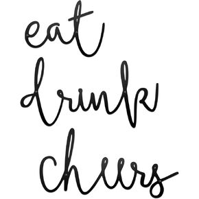 Prmstp Eat Drink Cheers Wall Decor Farmhouse Kitchen Wall Decor Metal Wall Art for Home Kitchen in Saudi Arabia