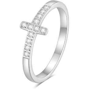 MYNENEY 14K Gold/Silver Plated Wedding Band Cubic Zirconia Eternity Stackable Engagement Ring For Women in Kuwait